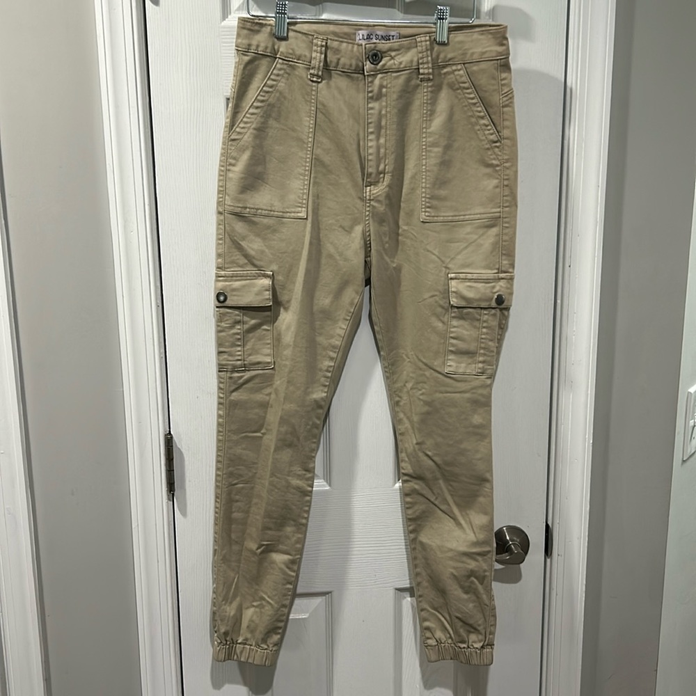 Lilac Sunset khaki cargo jogger